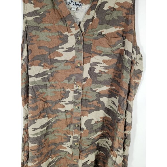 J For Justify Womens Plus Dress A-Line Camo Print Casual Hunting Comfort 2X - Picture 2 of 4